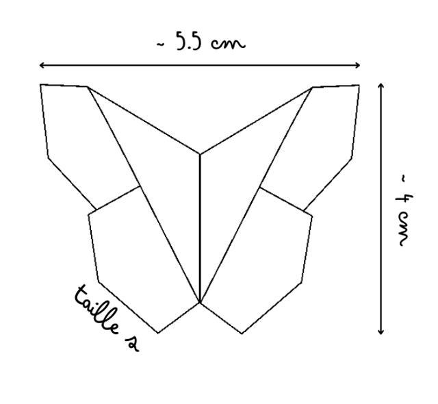 Barrette papillon origami Flora-papillon