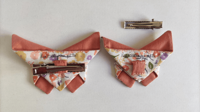 Barrette papillon origami Pastel Botanique