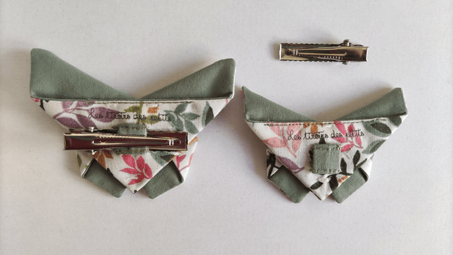 Barrette papillon origami Valse des Feuilles